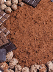 still life of chocolate in cocoa