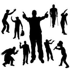 Vector silhouette of people.