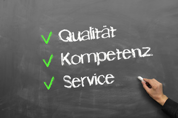 Fototapeta premium Qualität, Kompetenz, Service