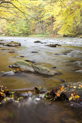 Obraz na płótnie Canvas Metuje river in autumn, Czech Republic