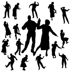 Vector silhouette of dance.