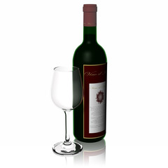 Bottiglia e Bicchiere vino rosso_001