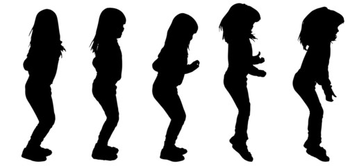 Vector silhouette of girl.
