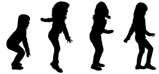 Vector silhouette of girl.