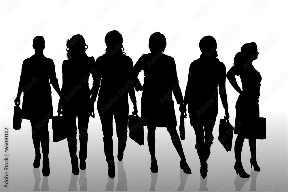 Poster Vector silhouette of businesswoman.