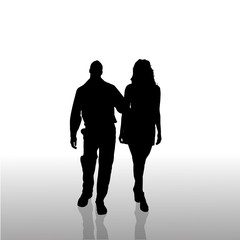 Vector silhouette of a couple.
