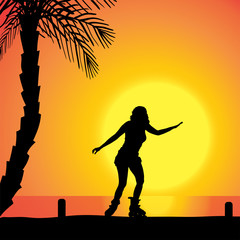 Vector silhouette of a woman.