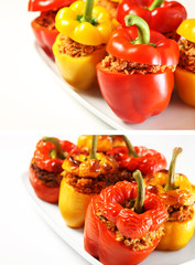 Baked and unbaked peppers comparison