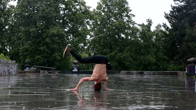 Breakdancer on the street Prague