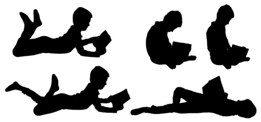 Vector silhouette of boy.