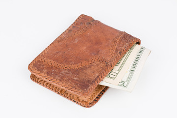 Purse with banknotes.