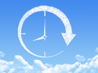 Cloud shaped as clock and time