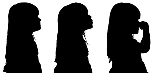 Vector silhouette of girl.