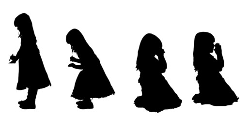 Vector silhouette of girl.