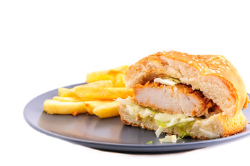 Crispy chicken burger