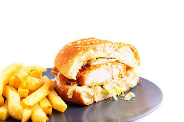 Crispy chicken burger