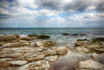 Storm on the sea after a rain