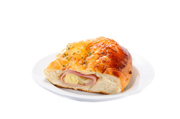 Ham cheese and bread