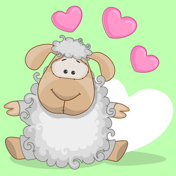 Sheep with hearts