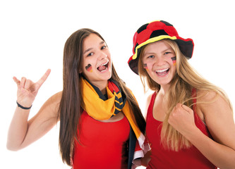 Zwei weibliche Fußballfans