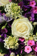 Purple and white wedding bouquet
