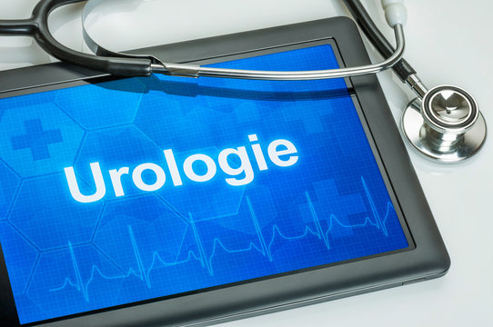Tablet mit dem Fachgebiet Urologie auf dem Display
