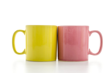 Color mug isolated on white