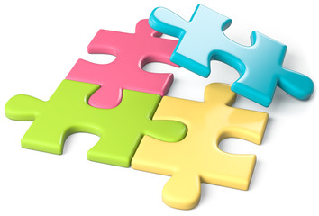 Obraz premium vier Puzzleteile Pastellfarben