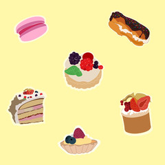 Векторные пирожные