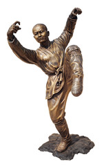 Shaolin warriors monk bronze statue in Viharn Sien Temple