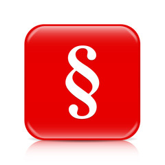 Red section sign, icon, button