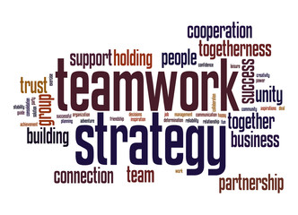 Fototapeta premium Teamwork strategy word cloud