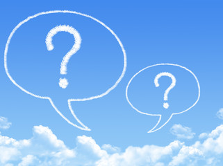 question marks with speech bubbles shaped cloud