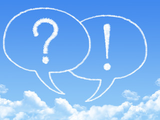 question and answer marks with speech bubbles shaped cloud