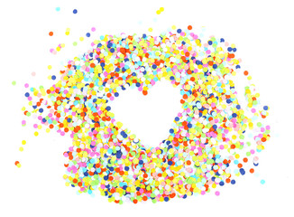Confetti isolated on white