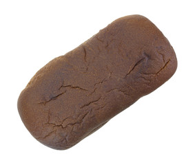 Top view of pumpernickel bread loaf