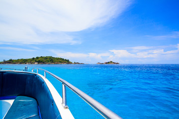 A paradise with perfect crystal clear sea on a speed boat, Simil