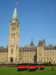 Changing of guard in Parliament Hill, Ottawa, Canada