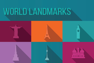 World landmarks, famous buildings, Europe, America, Asia