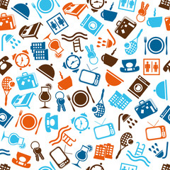 hotel and accommodation seamless pattern