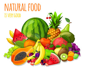 Fruits set still life