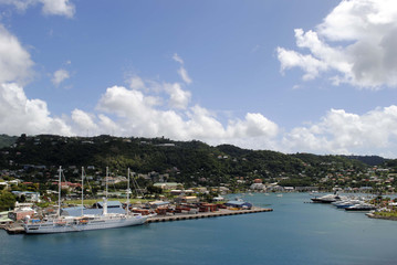 Fototapeta na wymiar St George's inner harbour Grenada