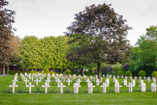 French cemetery from the First World War in Flanders belgium.