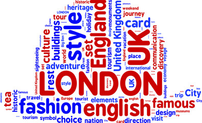 english bowler shaped vector tag cloud