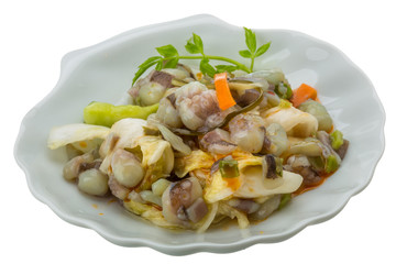Raw octopus salad