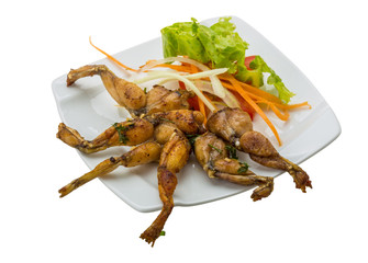 Grilled frog legs