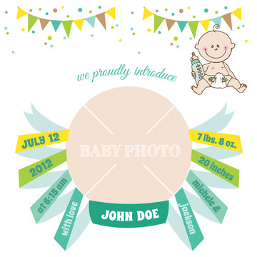 Baby Arrival Card - with place for your text and photo