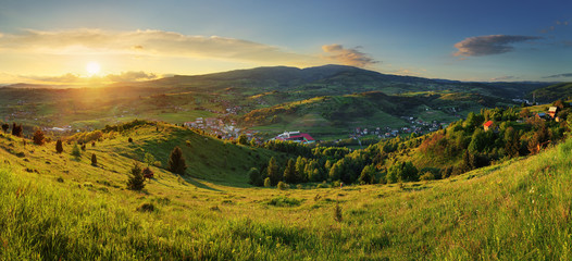 Sunset in  mountains landscape. Polana - Slovakia