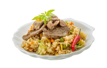 Fried rice with beef