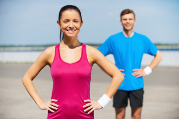 Sporty couple.